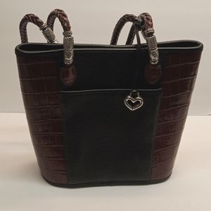 Brighton Brown &  Black Faux Alligator Handbag